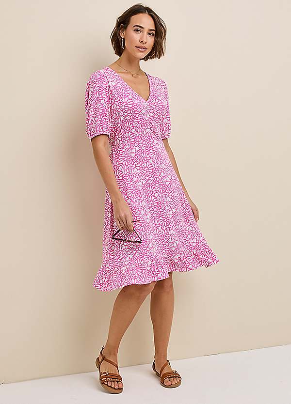 365 by Freemans Pink Abstract Jersey Dress | Kaleidoscope