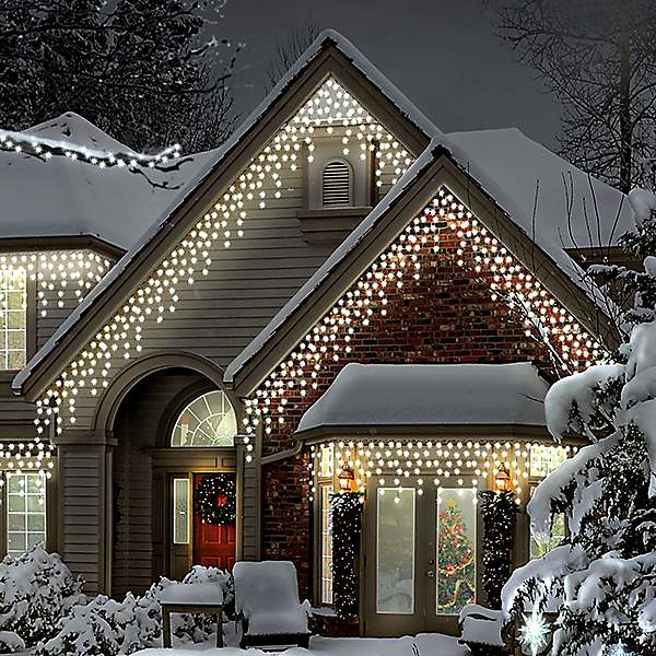 christmas icicle lights led warm white