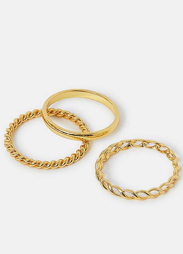 Accessorize 3-Pack 14ct Gold-Plated Stacking Rings | Kaleidoscope