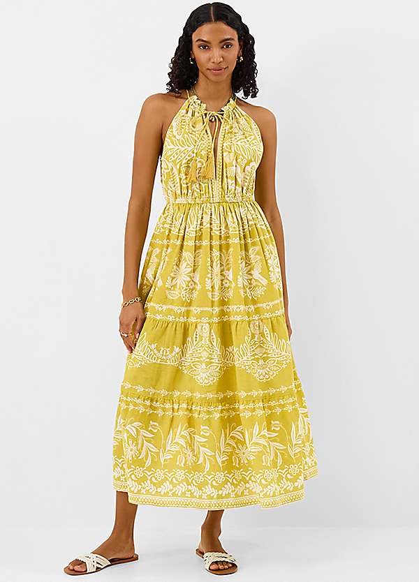 how to accessorize halter neck dress Floral Midi necklace for halter neck dress