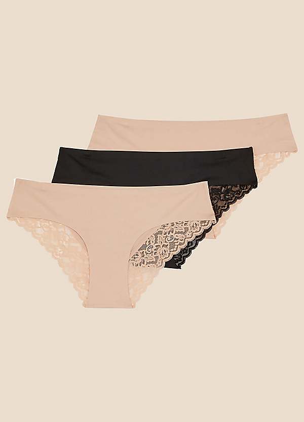 Accessorize Set of Three No VPL Spot Brazilian Briefs