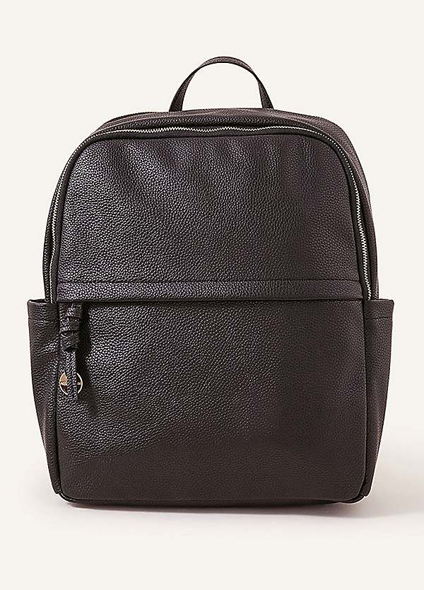 black leather backpack womens accessorize Buy London Women's Front Flap at front zip pocket and side pocket with buckle Buy Black Backpacks for Women