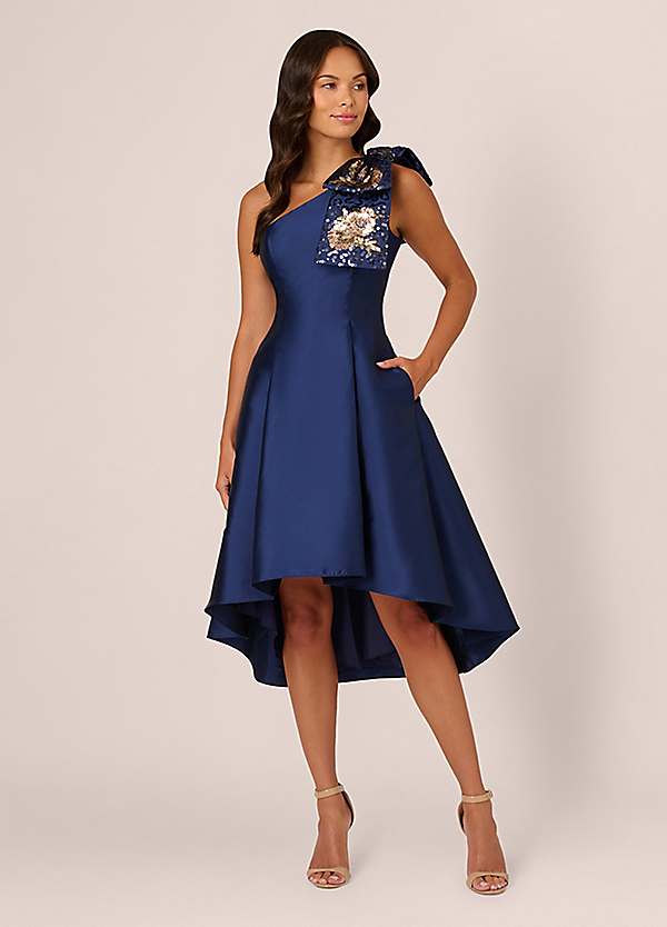 Adrianna Papell Beaded Mikado Dress