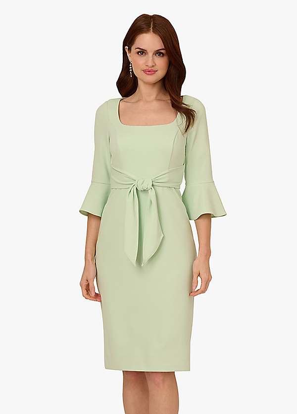 【海外限定】AdriannaPapell ドレス☆Bell Sleeve Tie Front Mid Women's Adrianna Papell Bell Sleeve Tie Front Dress | Zappos.com