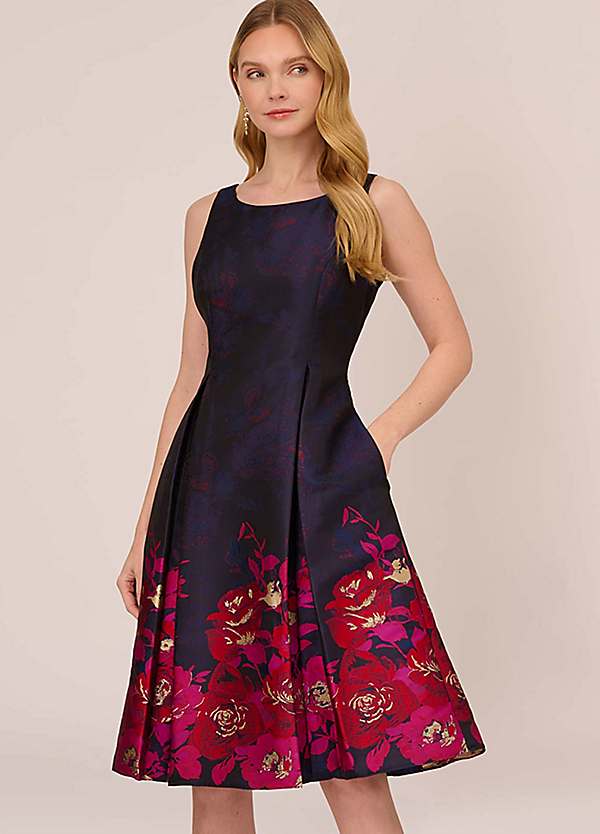 Adrianna papell 2024 short jacquard dress