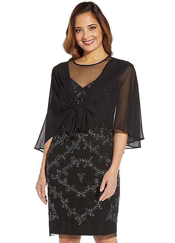 Adrianna Papell Chiffon Coverup Style Shawl Kaleidoscope