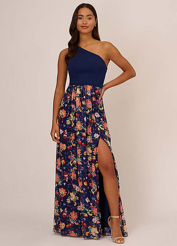 Adrianna Papell Crepe Chiffon Dress Kaleidoscope