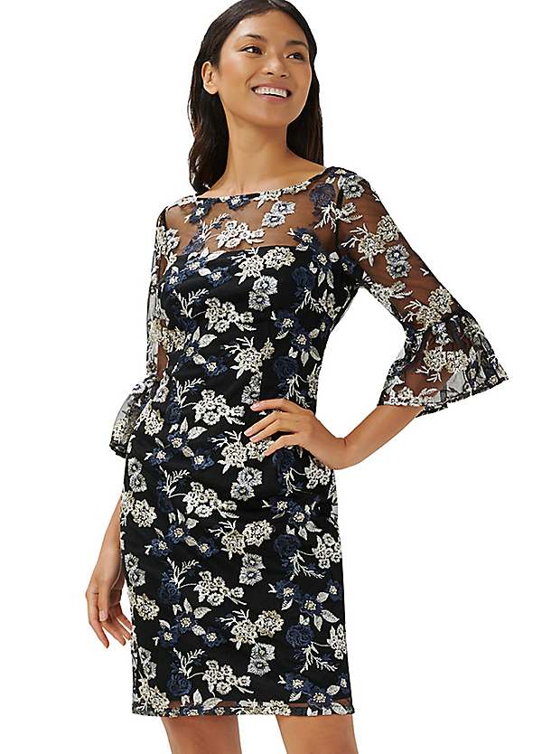 Adrianna papell embroidered sheath hot sale dress