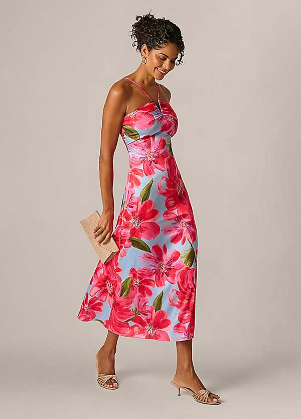 Adrianna Papell Floral Crepe Ankle Dress