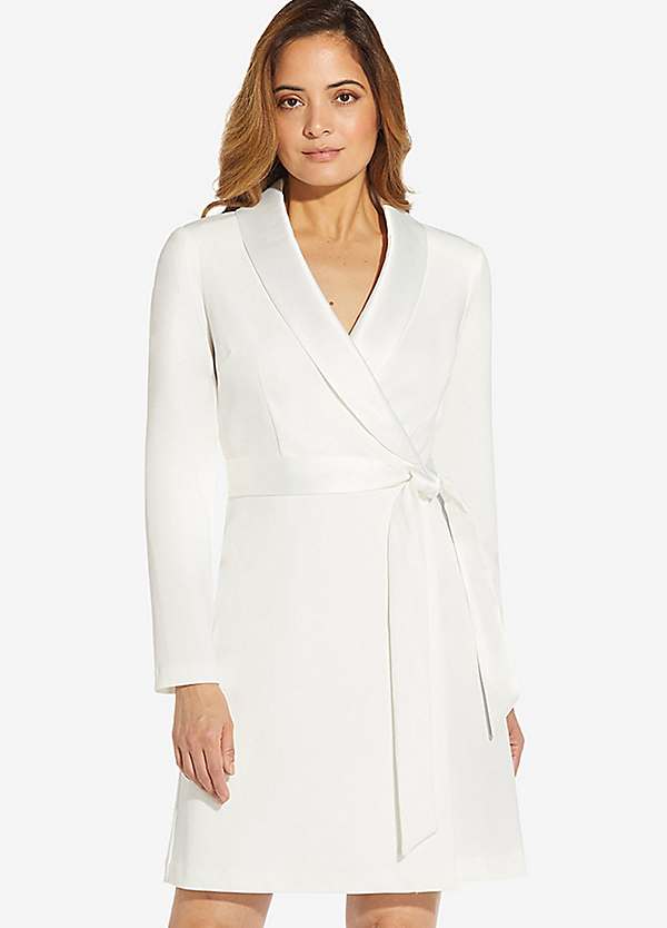 Adrianna Papell Knit Crepe Tuxedo A Line Dress