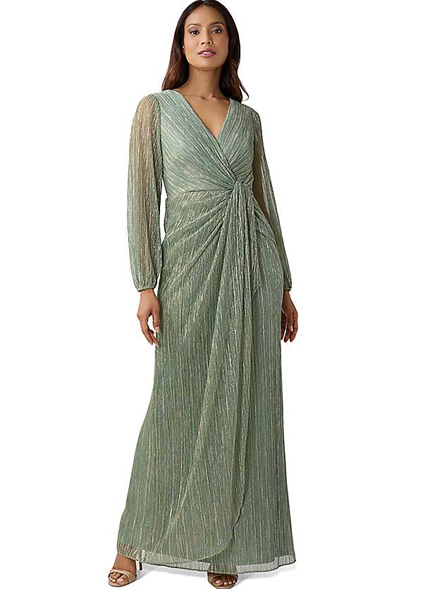 Adrianna Papell Metallic Mesh Draped Gown Kaleidoscope