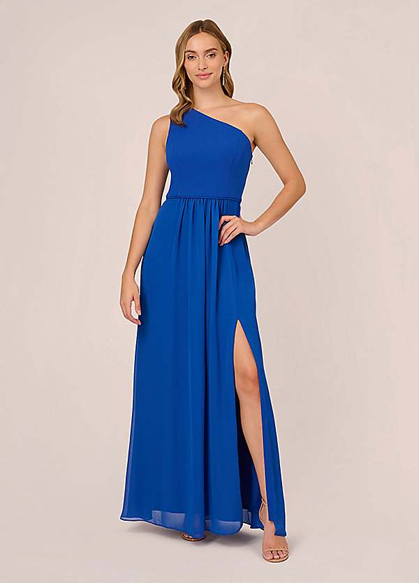 Adrianna Papell One Shoulder Chiffon Gown