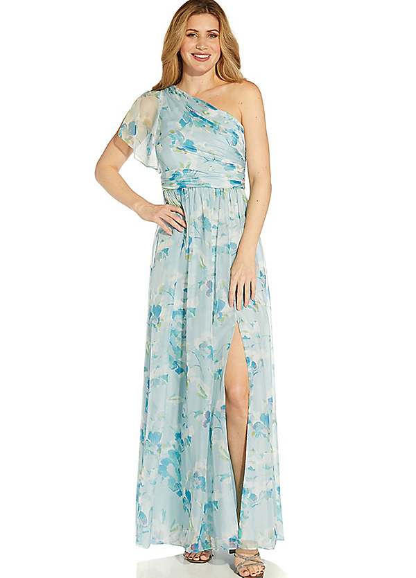 Adrianna Papell One Shoulder Long Dress Kaleidoscope