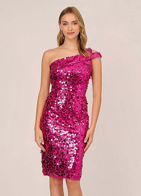 Adrianna Papell One Shoulder Sequin Dress