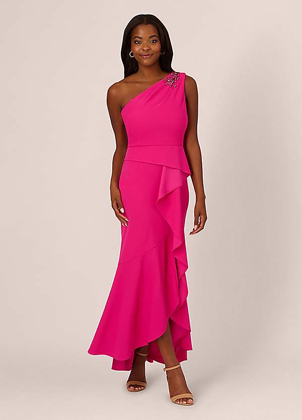 【海外限定】AdriannaPapell ドレス☆Studio Beaded Knit Crepe Adrianna Papell Papell Studio Beaded Knit Crepe Gown