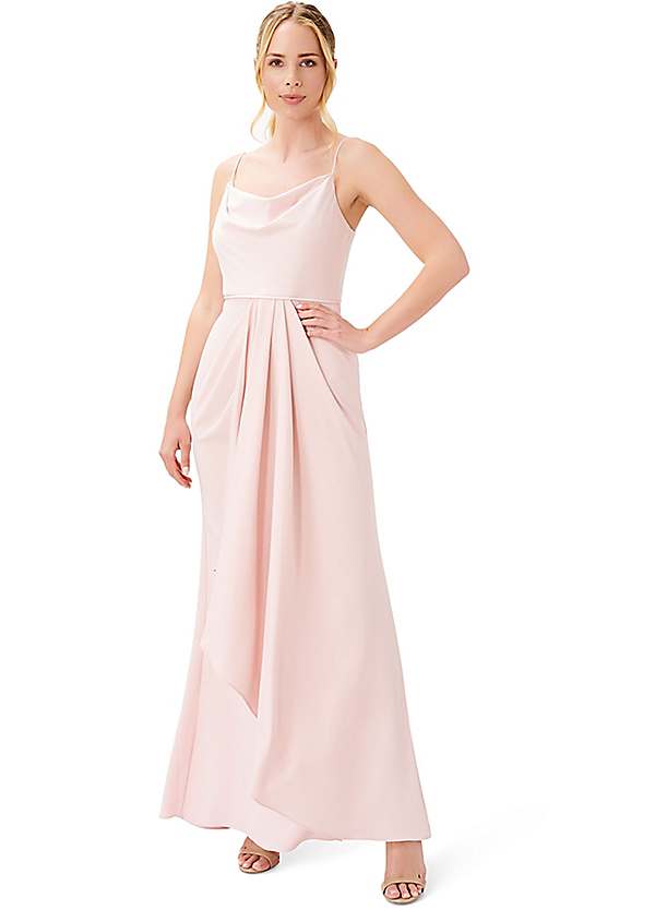 Adrianna Papell Satin Crepe Cowl Neck Gown