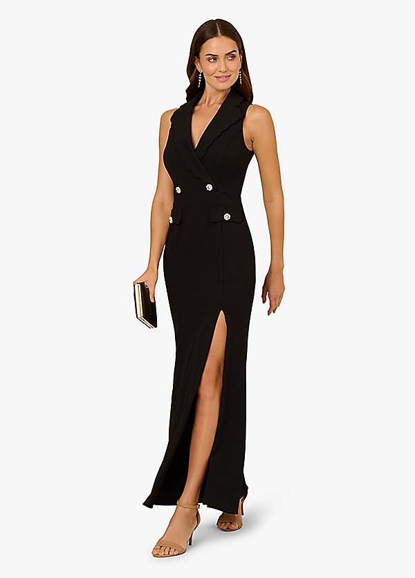 Adrianna Papell Scallop Tuxedo Gown Kaleidoscope