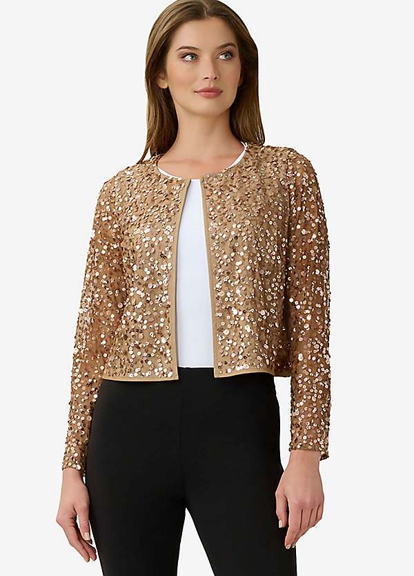 Adrianna Papell Sequin Mesh Jacket Kaleidoscope