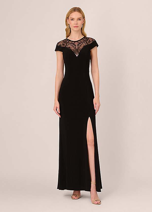 Adrianna Papell Studio Beaded Jersey Gown