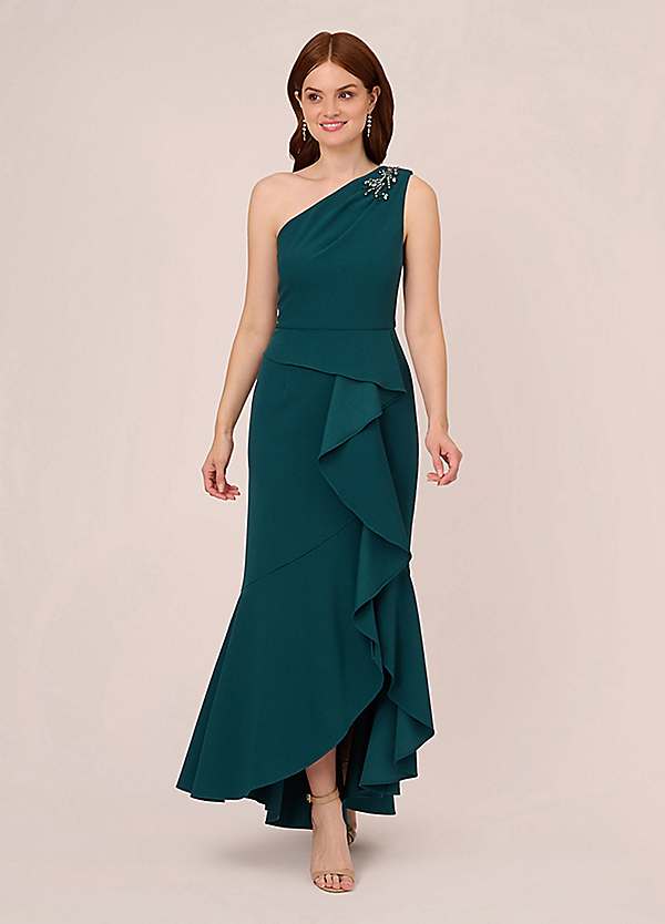 Adrianna Papell Studio Beaded Knit Crepe Gown | Kaleidoscope