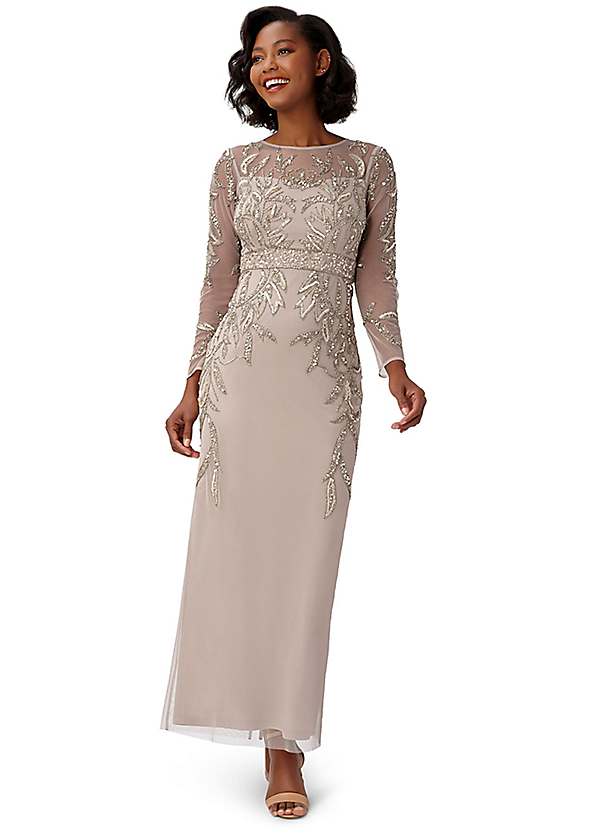 Adrianna papell long 2025 sleeve gown