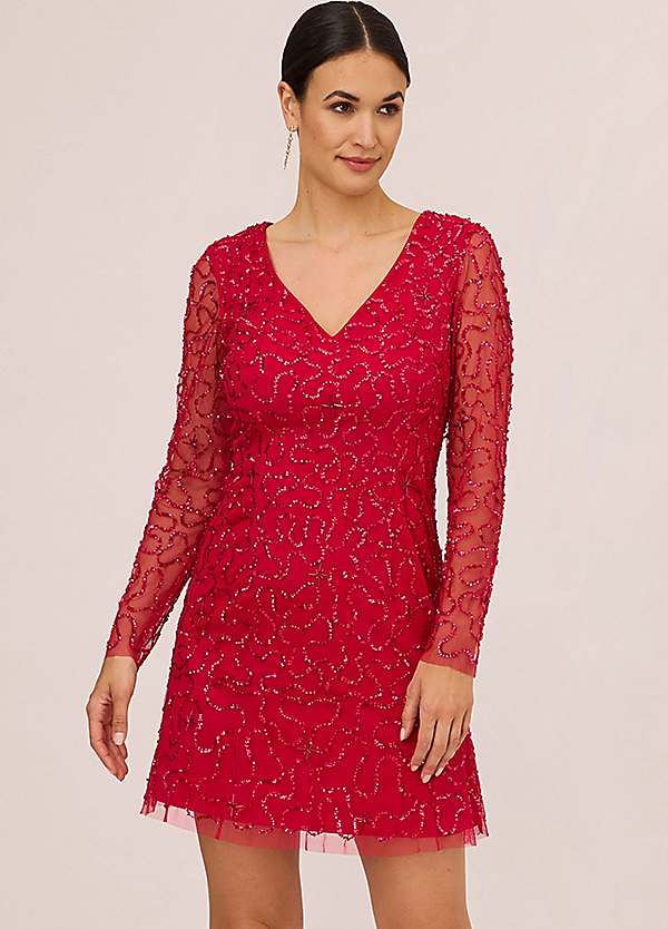 Adrianna papell red sequin dress best sale