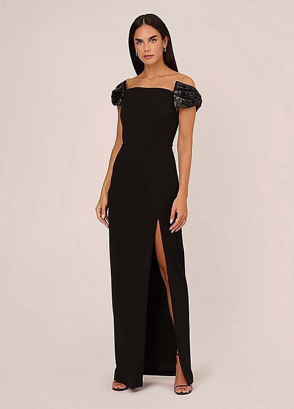 Aidan by Adrianna Papell Knit Crepe Gown