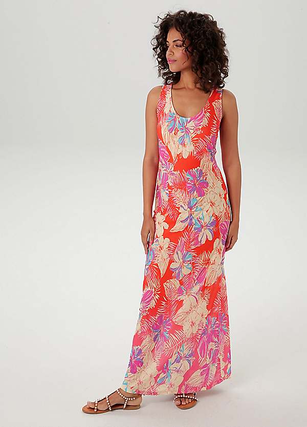Aniston Floral Print Round Neck Maxi Dress | Kaleidoscope