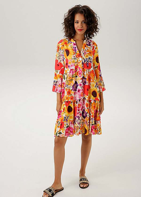 Aniston Floral Print Tunic Dress | Kaleidoscope
