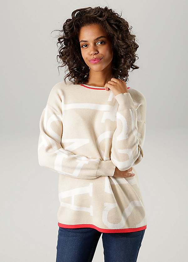 Aniston Letter Print Jumper