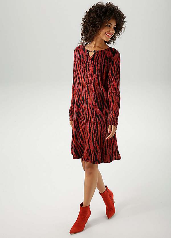 Aniston Long Sleeve Jersey Dress Kaleidoscope