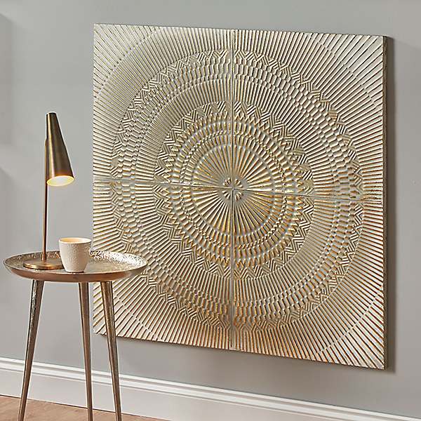 Gold metal deals wall art