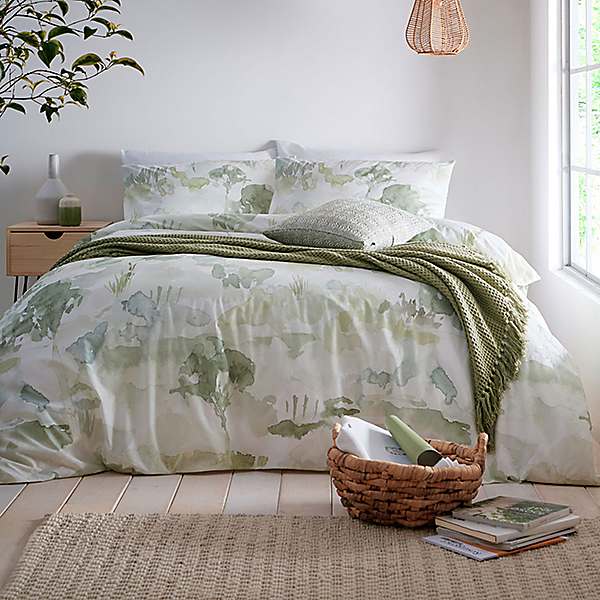 Appletree Loft Edale 100% Cotton Duvet Cover Set - Green | Kaleidoscope