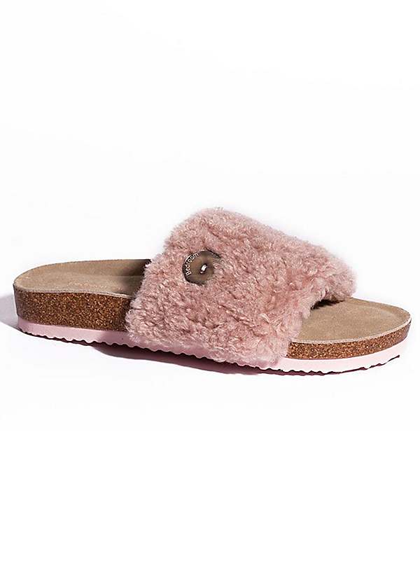borg slider slippers