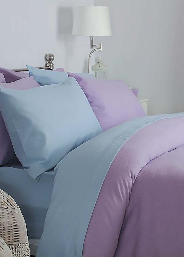 lilac brushed cotton duvet cover