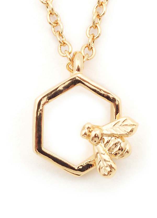 Bill Skinner Bumble Bee Hexagon Pendant Necklace