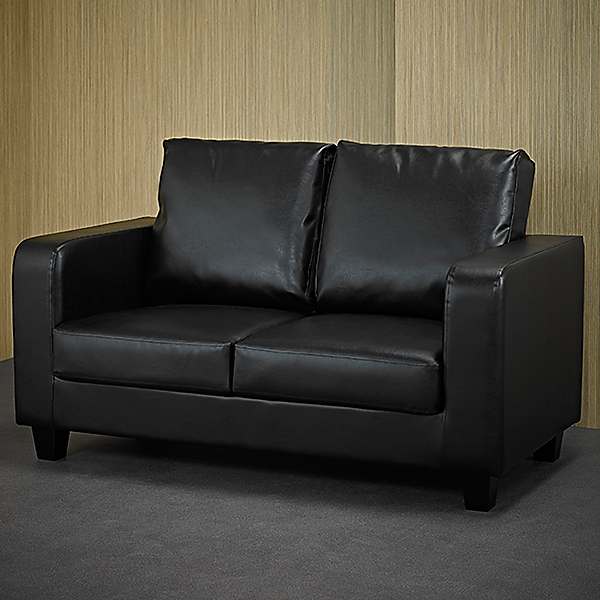Black Faux Leather Sofa In A Box, Affordable Faux Leather Sofa