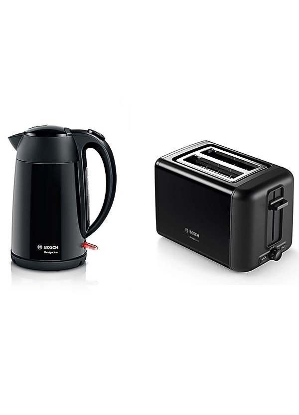 Bosch DesignLine Kettle Slice Toaster Set Black