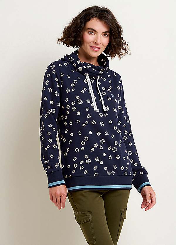 Brakeburn Striped Geometric Cowl Neck Sweatshirt Passenger