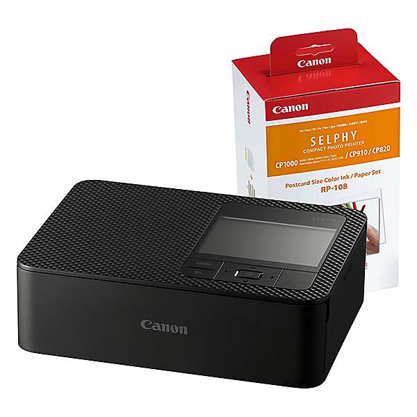 Canon SELPHY CP1500 Black + RP-108 Paper 10X15, 108 Prints