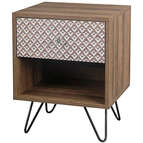 Casablanca 1 Drawer Lamp Table End Table Bedside Chest With Hairpin Legs Kaleidoscope