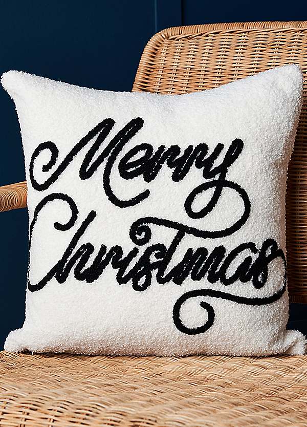 Cascade Home Merry Christmas Tufted 42x42cm Cushion Kaleidoscope