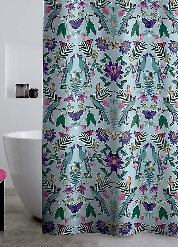 Catherine Lansfield Mya Tropical Bird Shower Curtain