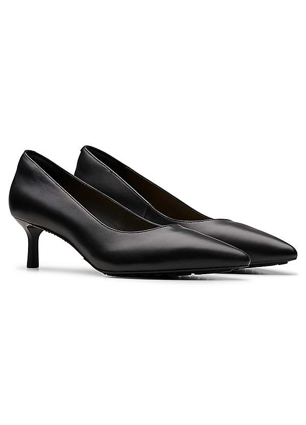 Clarks black court shoes best sale