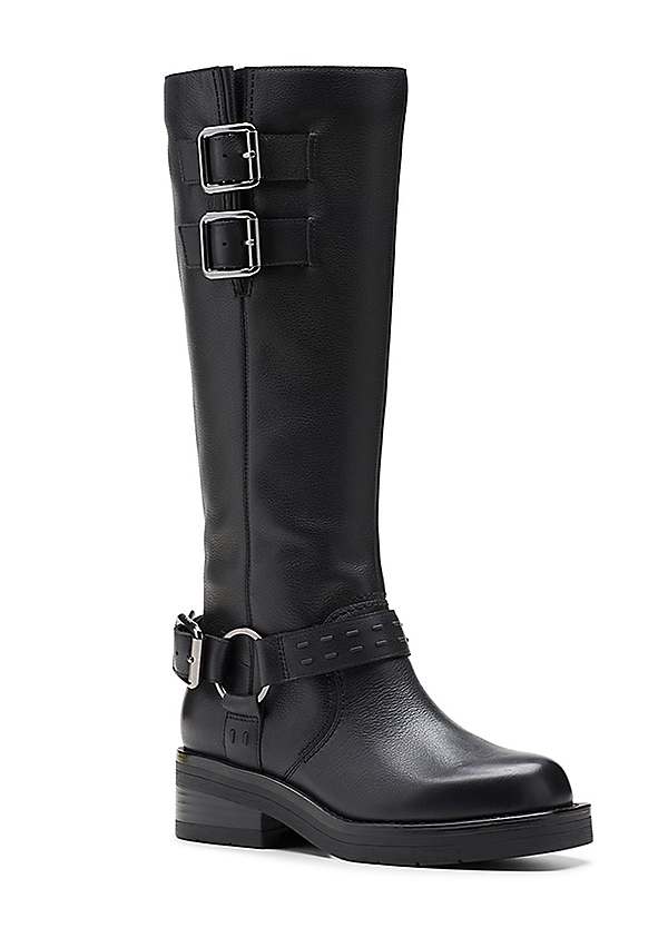 Clarks black knee high boots hotsell