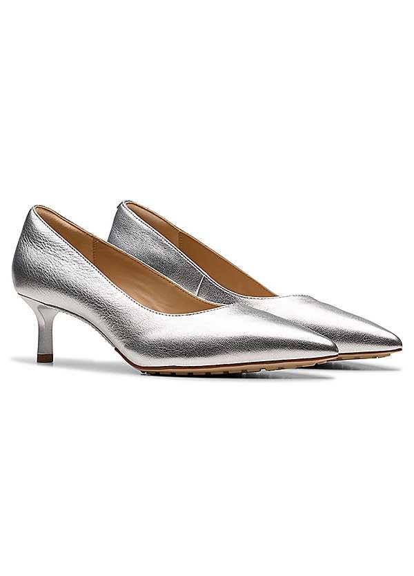 Silver court shoe on sale