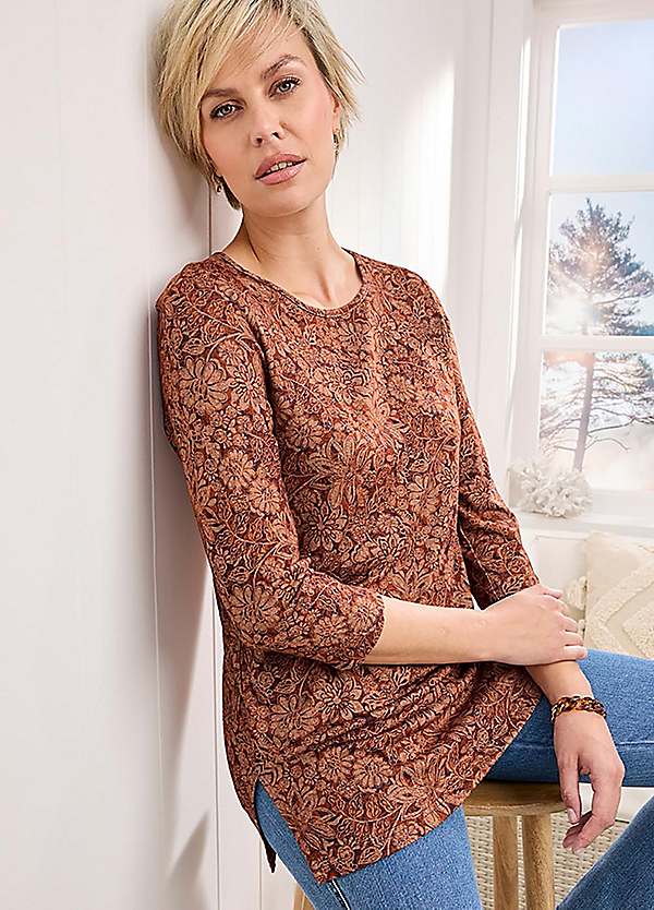 Cotton Traders Printed Soft Touch Jersey Tunic Top | Kaleidoscope