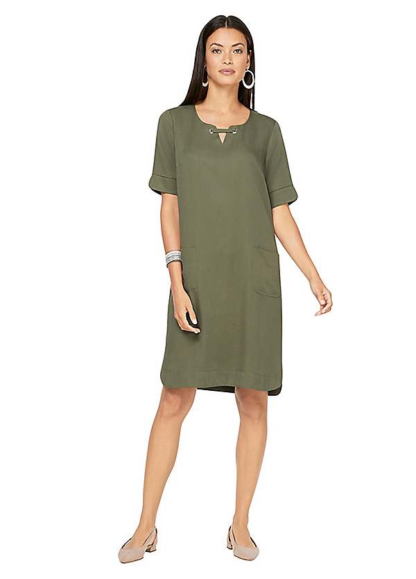 olive jersey dress