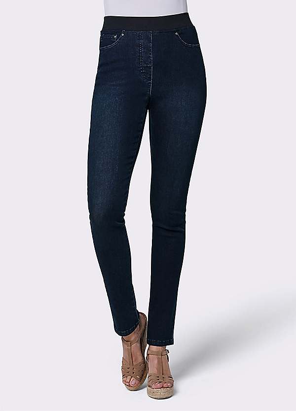 Pull on shop slim leg jeans