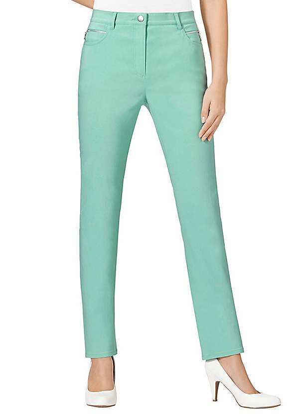 stretch slim leg trousers